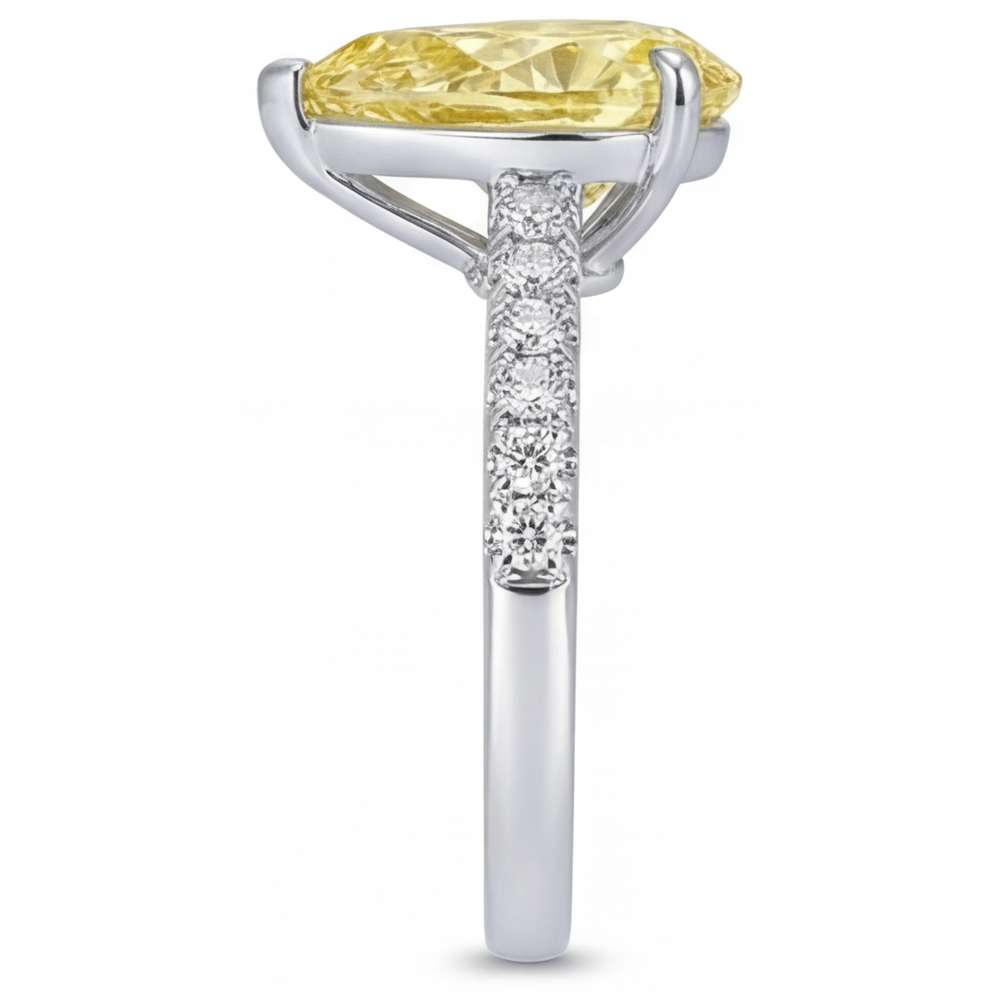 Natürlicher Fancy Gelber Diamant Statement-Ring – Rückansicht