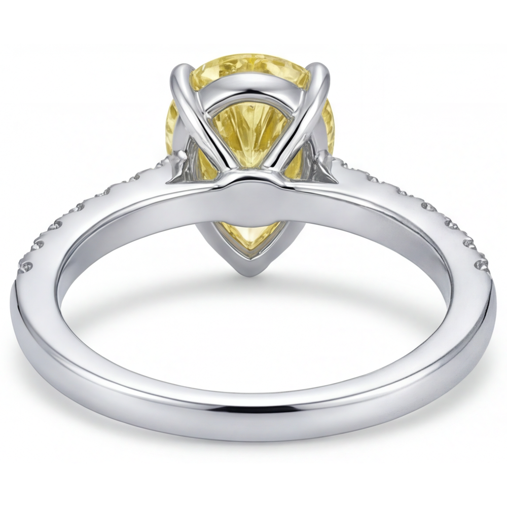 Luxuriöser Fancy Gelber Diamant Statement-Ring 1,75 Karat – Detailansicht