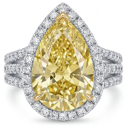 Brillanter 4-Karat Fancy Gelber Diamant Statement-Ring