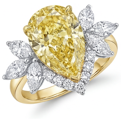 VVS Statement-Ring – Fancy Gelber Diamant 4 Karat Zweifarbiges