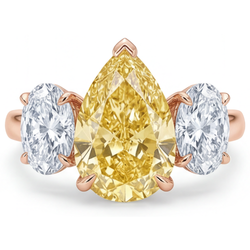 14K Roségold VVS Gelber Kanarienvogel-Diamant Dreisteinring 2