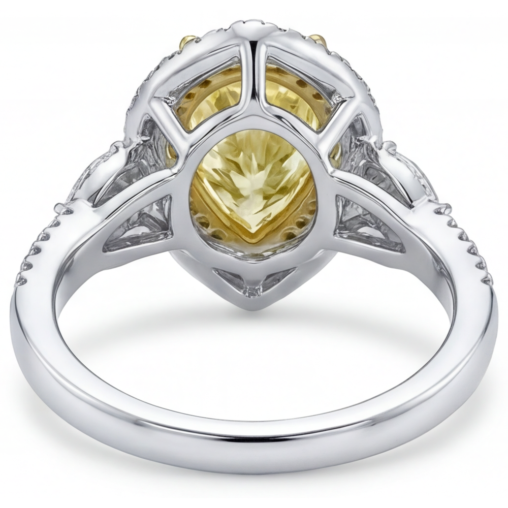 Luxuriöser Halo-Fassung Ring 2,50 Karat – Schrägansicht