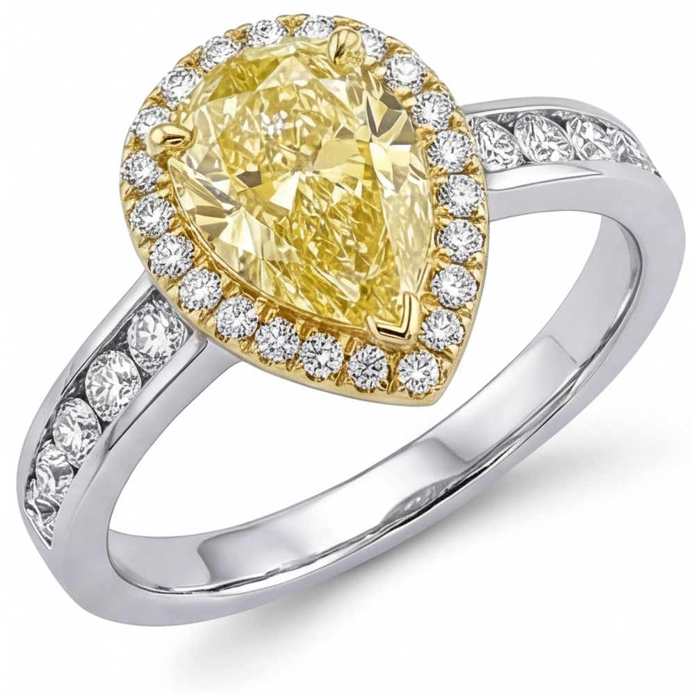 Stilvoller Schmuck-Ring 1 Karat – Frontansicht