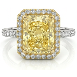 Pavé Statement-Ring – Gelber Kanarienvogel-Diamant 2 Karat 14