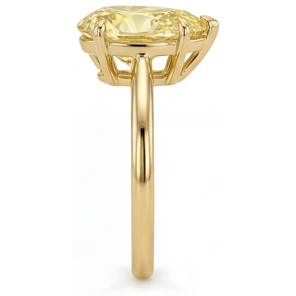 Handgefertigter Gelber Kanarienvogel-Diamant Statement-Ring 2 Karat – Draufsicht