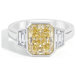 Gelber Kanarienvogel-Diamant VVS Reinheit Statement-Ring 3,25