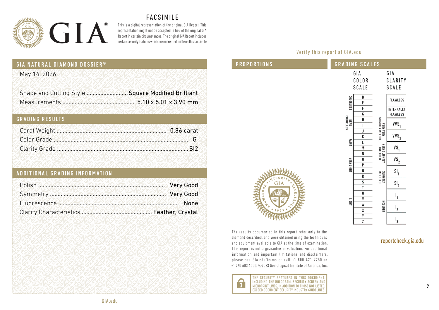GIA Certificate 2