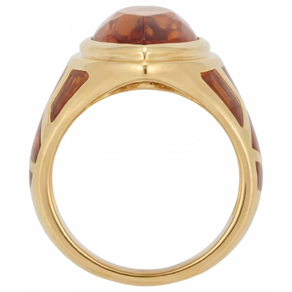 Schimmernder Edelstein-Ring 11 Karat – Profilansicht
