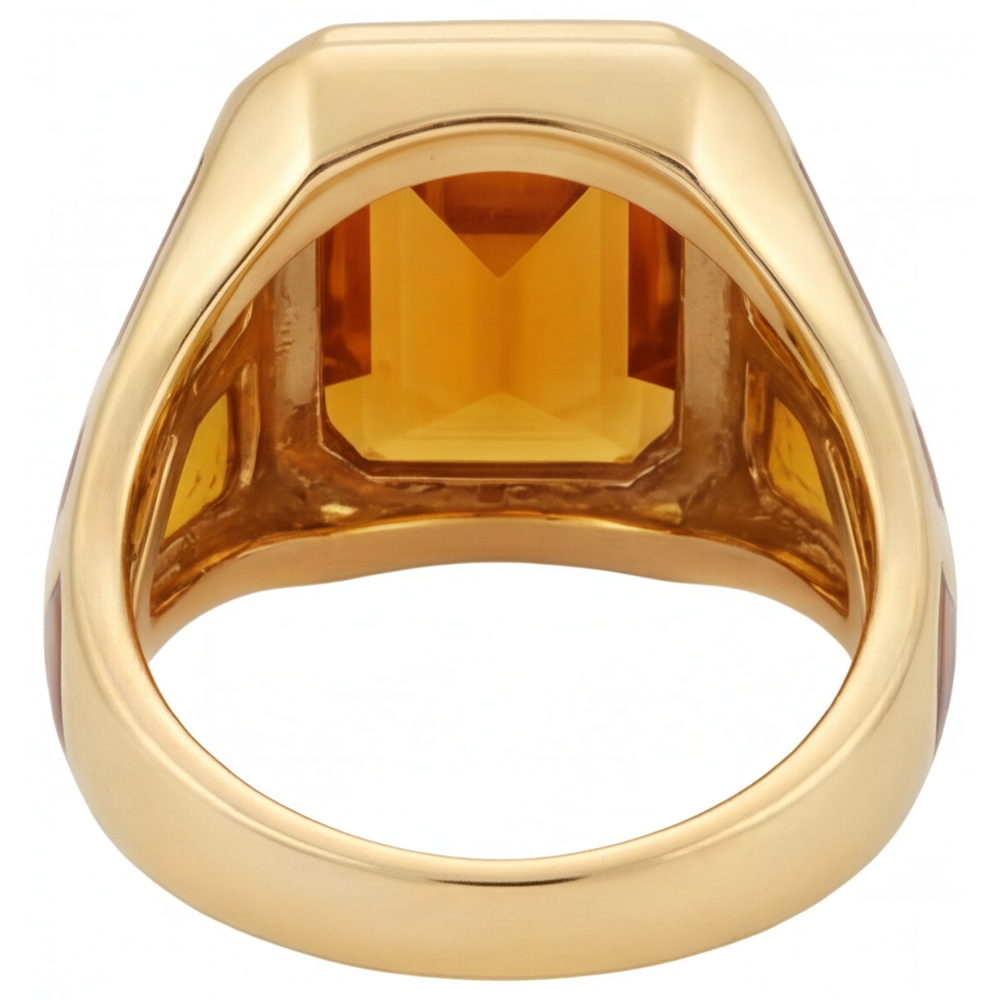 Schmuckstein-Ring 14K Gelbgold mit Goldener Citrin – Profilansicht