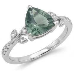 VVS Green Prasiolite Edelstein-Ring 2,0 Karat – 14 Karat Weißgold