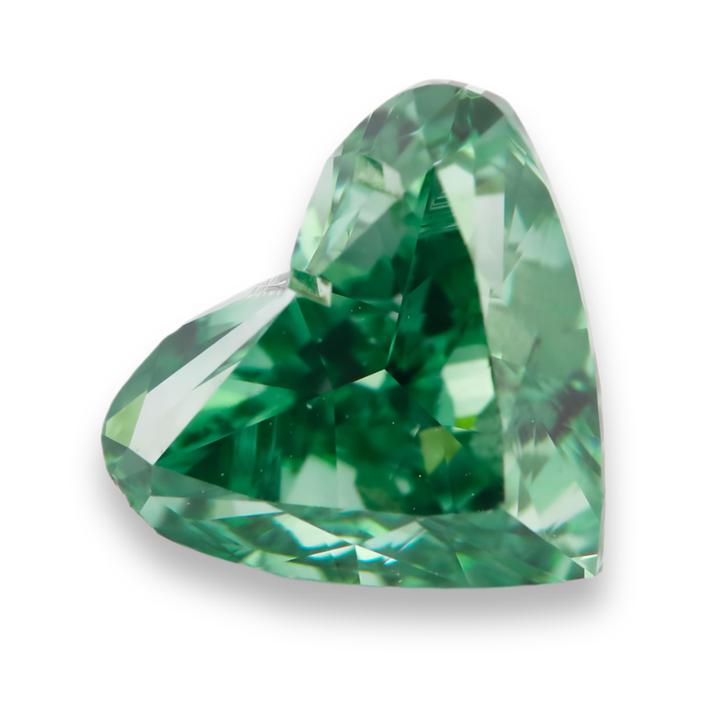 Natürlicher 2 Karat Herzschliff Grün Behandelter Loser Diamant