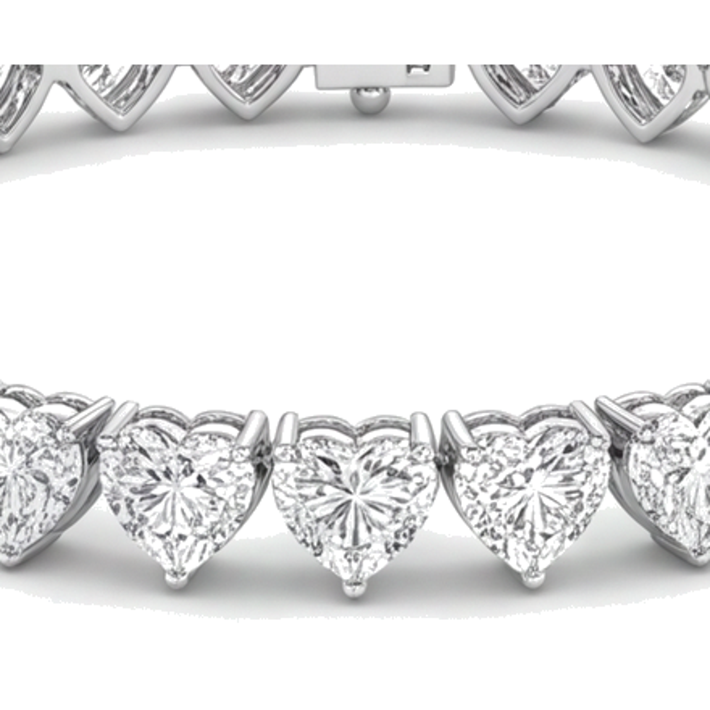 Herz-Diamant-Tennisarmband, 7 Karat, im Labor gezüchtet, Krappenfassung, 14 Karat Weißgold, 7 Zoll
