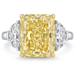 Feiner VVS Reinheit Kanariengelber Diamant Drei-Stein-Ring – 3