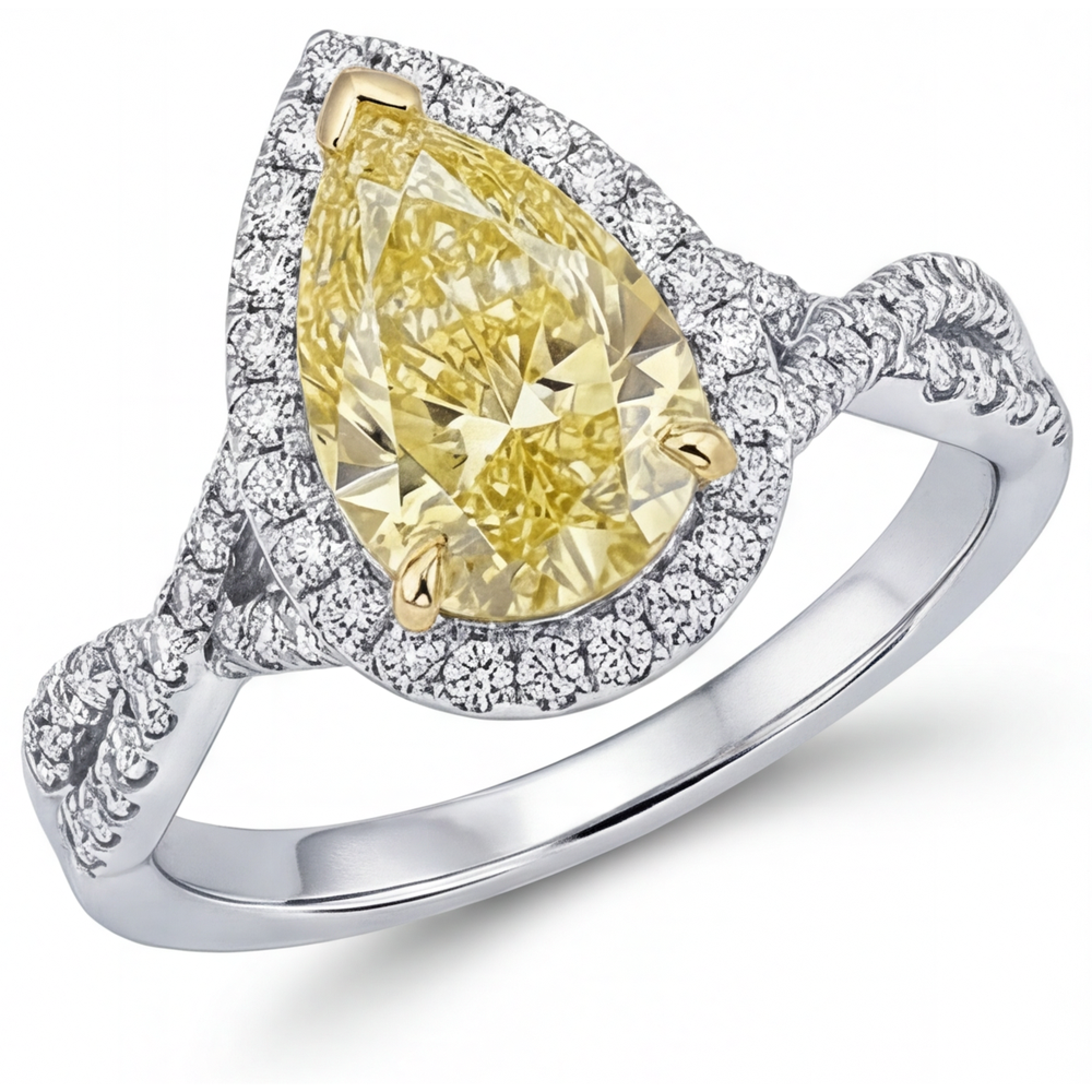 Luxuriöser Halo-Verlobungsring 1,50 Karat – Seitenansicht