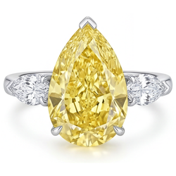 Echter VVS Reinheit Kanariengelber Diamant Ring 3,25 Karat