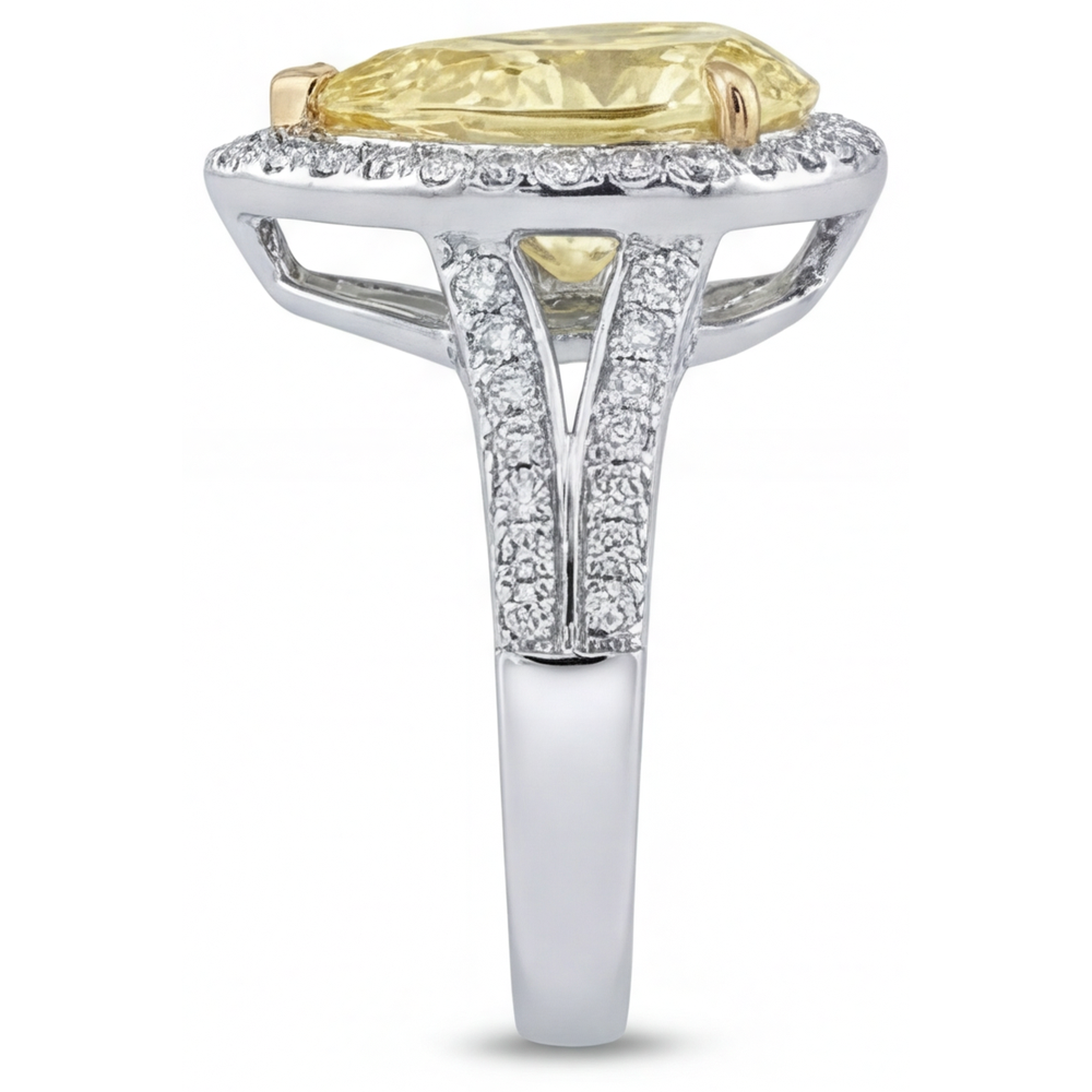 Ring Zweifarbiges 14K Gold mit Kanariengelber Diamant – Detailansicht