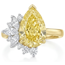 Schimmernder VVS Reinheit Kanariengelber Diamant Statement-Ring