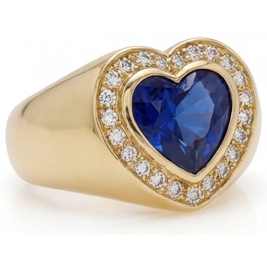 Zeitloser Kornblumenblauer Saphir Farbstein-Ring 3,75 Karat – Frontansicht