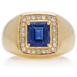 Herren Kornblumenblauer Saphir Schmuckstein-Ring – VVS 3,50