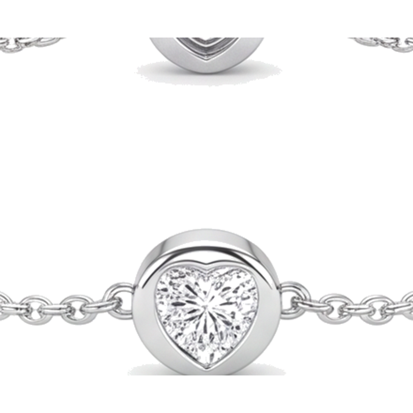 Im Labor gezüchtetes Diamantarmband, 3 Karat, runde Lünette im Stationsstil, 14 Karat Weißgold, 7 Zoll