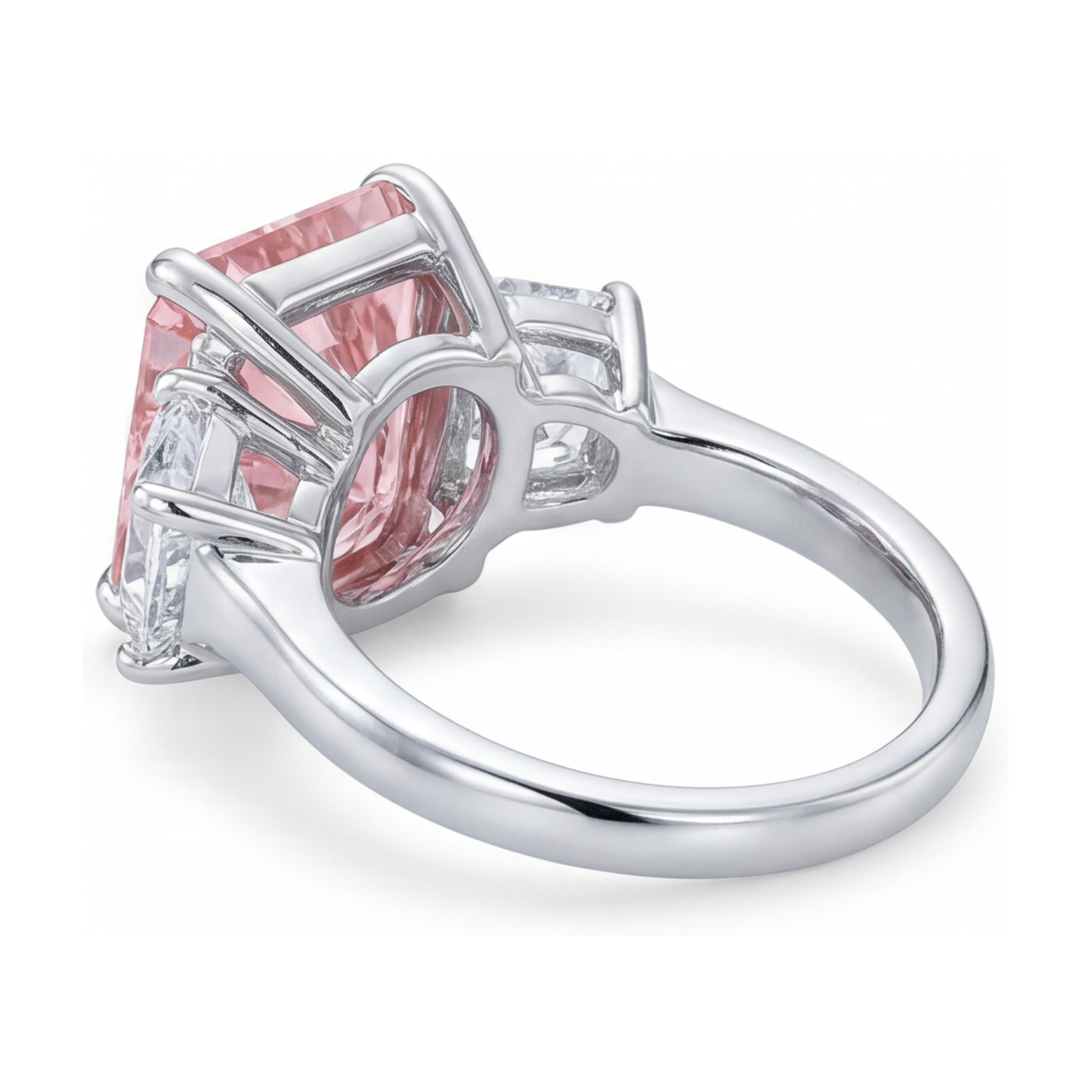 Im Labor gezüchteter rosa Diamantring, 5,2 Karat, Radiant-Schliff