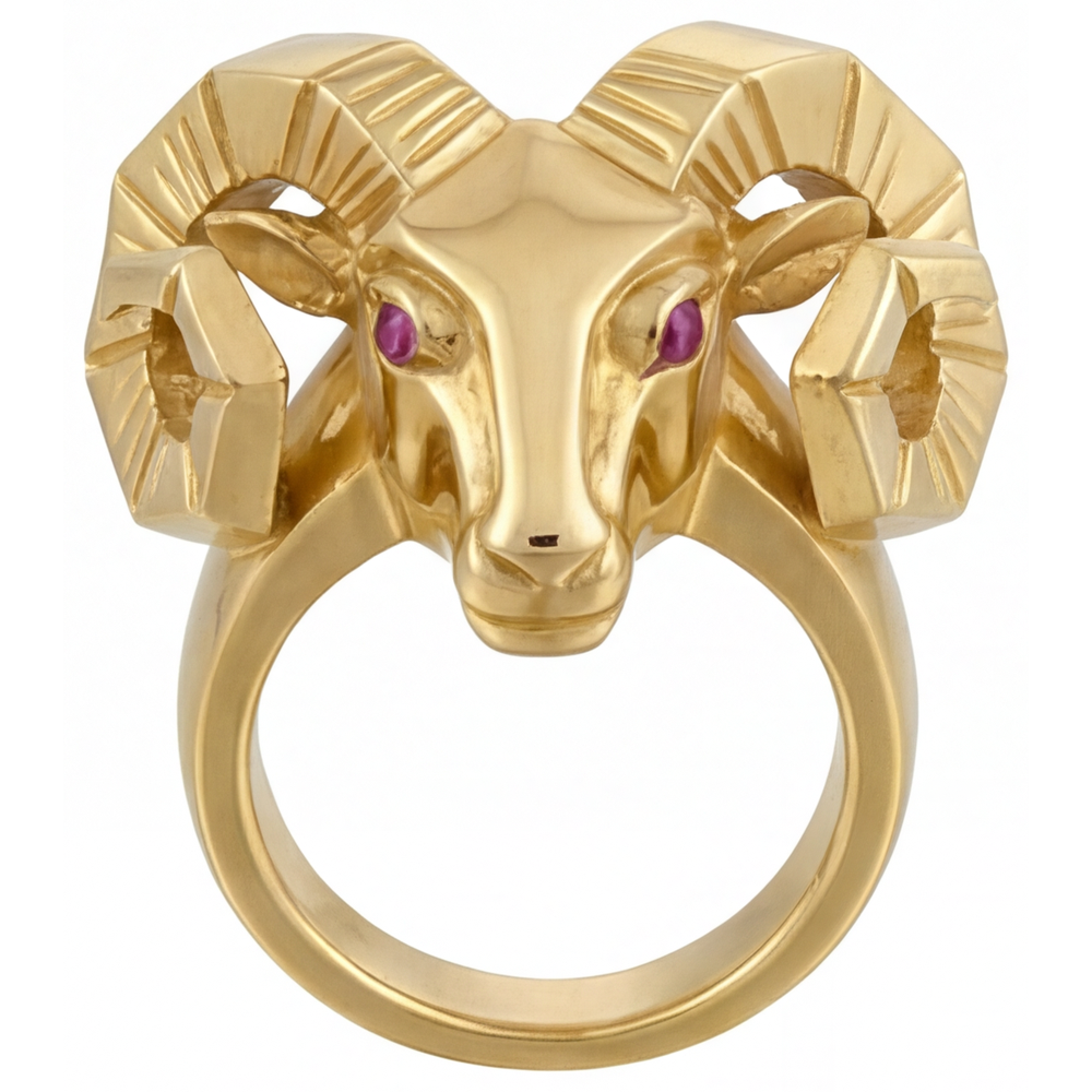 Lila Amethyst Brillantschliff Edelstein-Ring in 14K Gelbgold – Hauptansicht