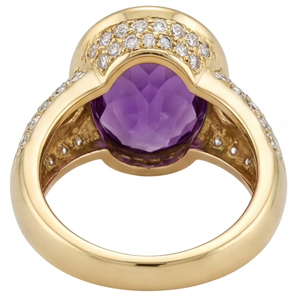 Schimmernder Farbstein-Ring 9 Karat – Rückansicht