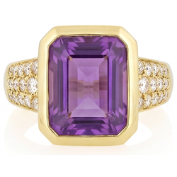 Natürlicher VVS Reinheit Lila Amethyst Schmuckstein-Ring 7 Karat