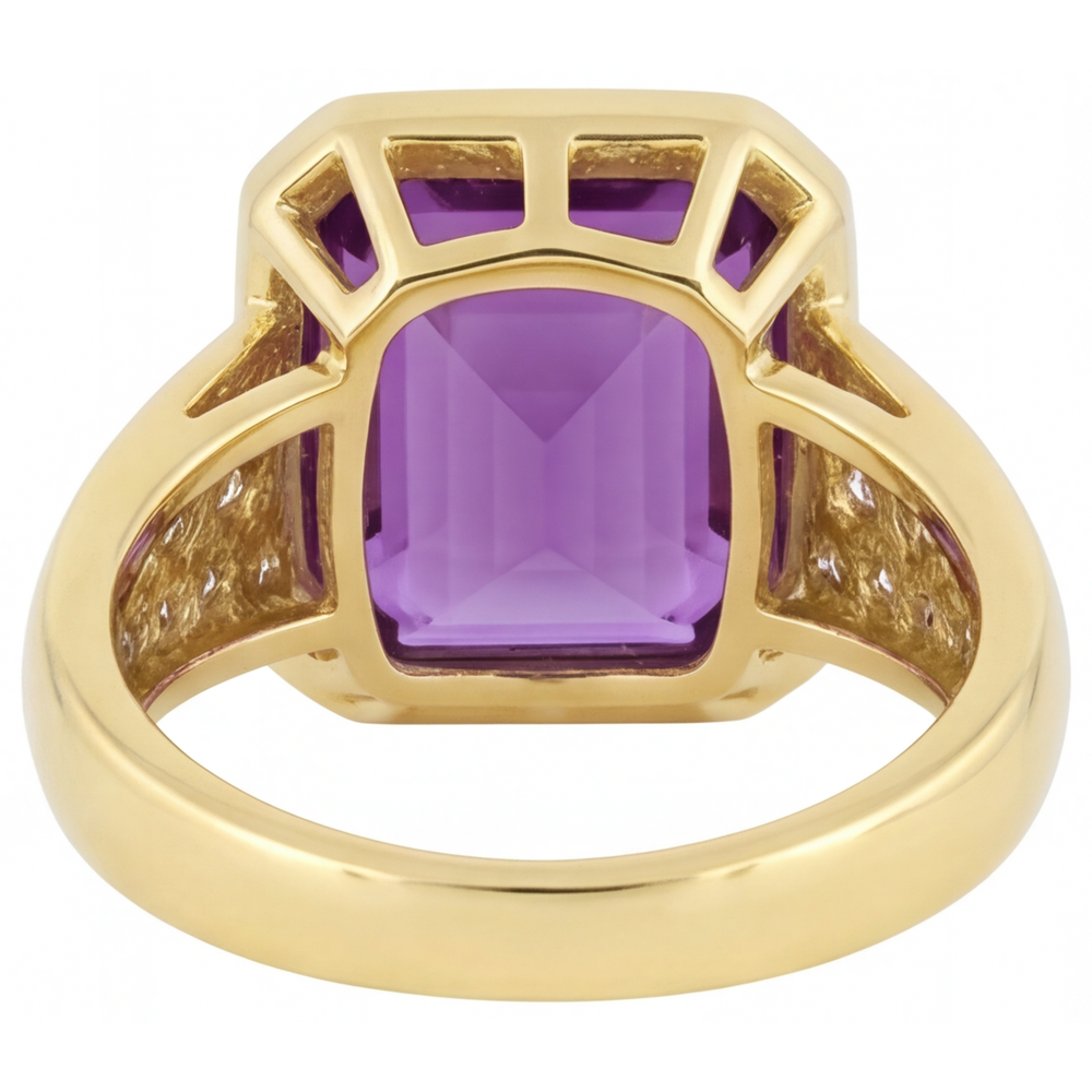 Natürlicher Lila Amethyst Schmuckstein-Ring – Draufsicht
