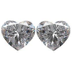 Paar lose Diamanten im Herzschliff, 2 Karat, G, SI1, Diamant im Herzschliff