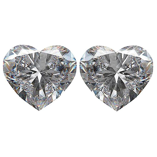 Paar lose Diamanten im Herzschliff, 2 Karat, G, SI1, Diamant im Herzschliff