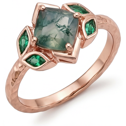 Handgefertigter Moss Agate Edelstein-Ring 2,50 Karat