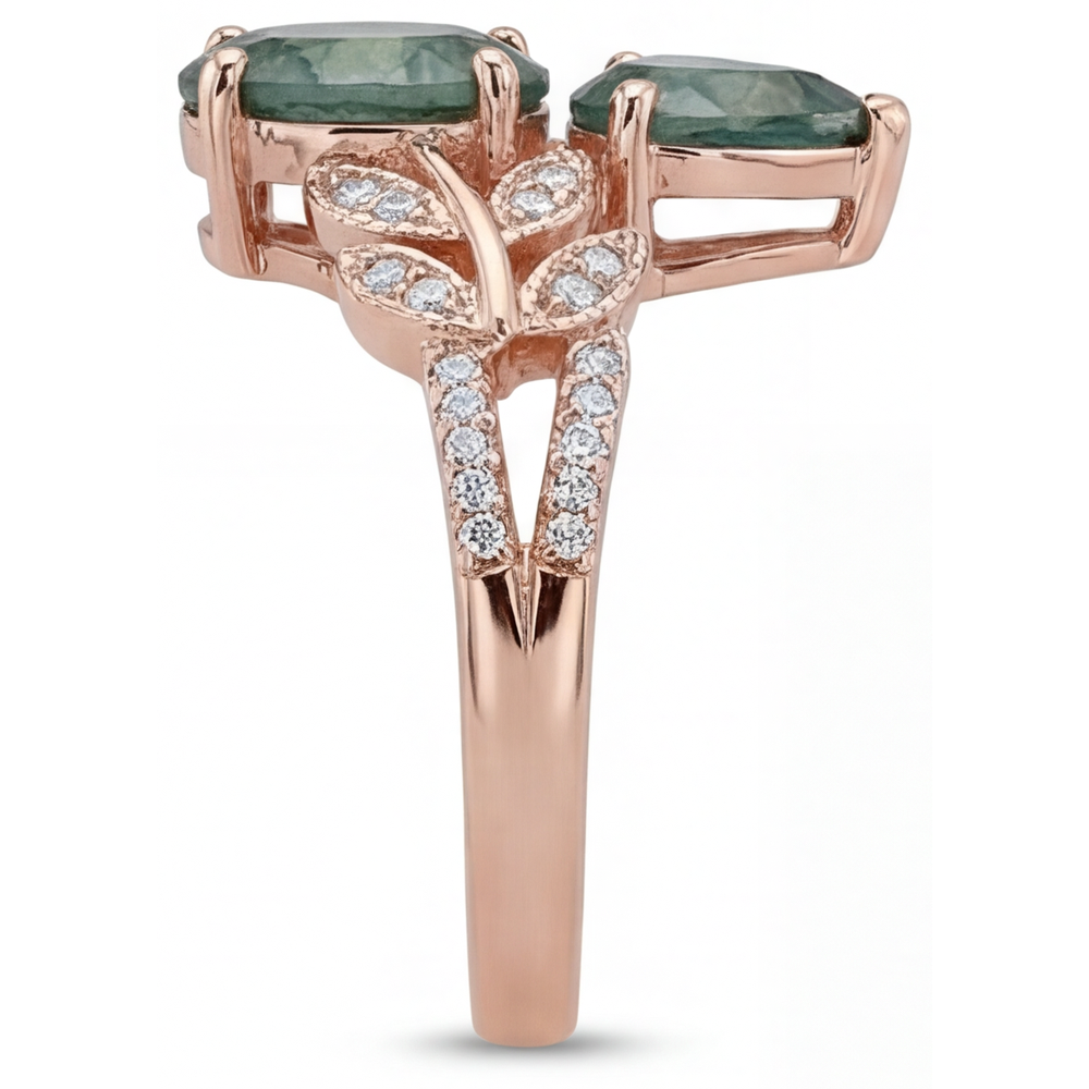 Luxuriöser Farbstein-Ring 3,25 Karat – Schrägansicht