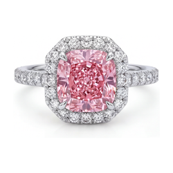 Ring mit natürlichem rosa Diamanten im Kissenschliff, 1,96 Karat