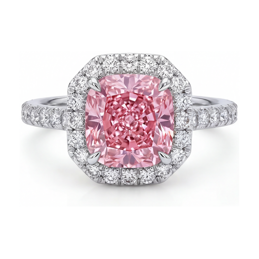 Ring mit natürlichem rosa Diamanten im Kissenschliff, 1,96 Karat