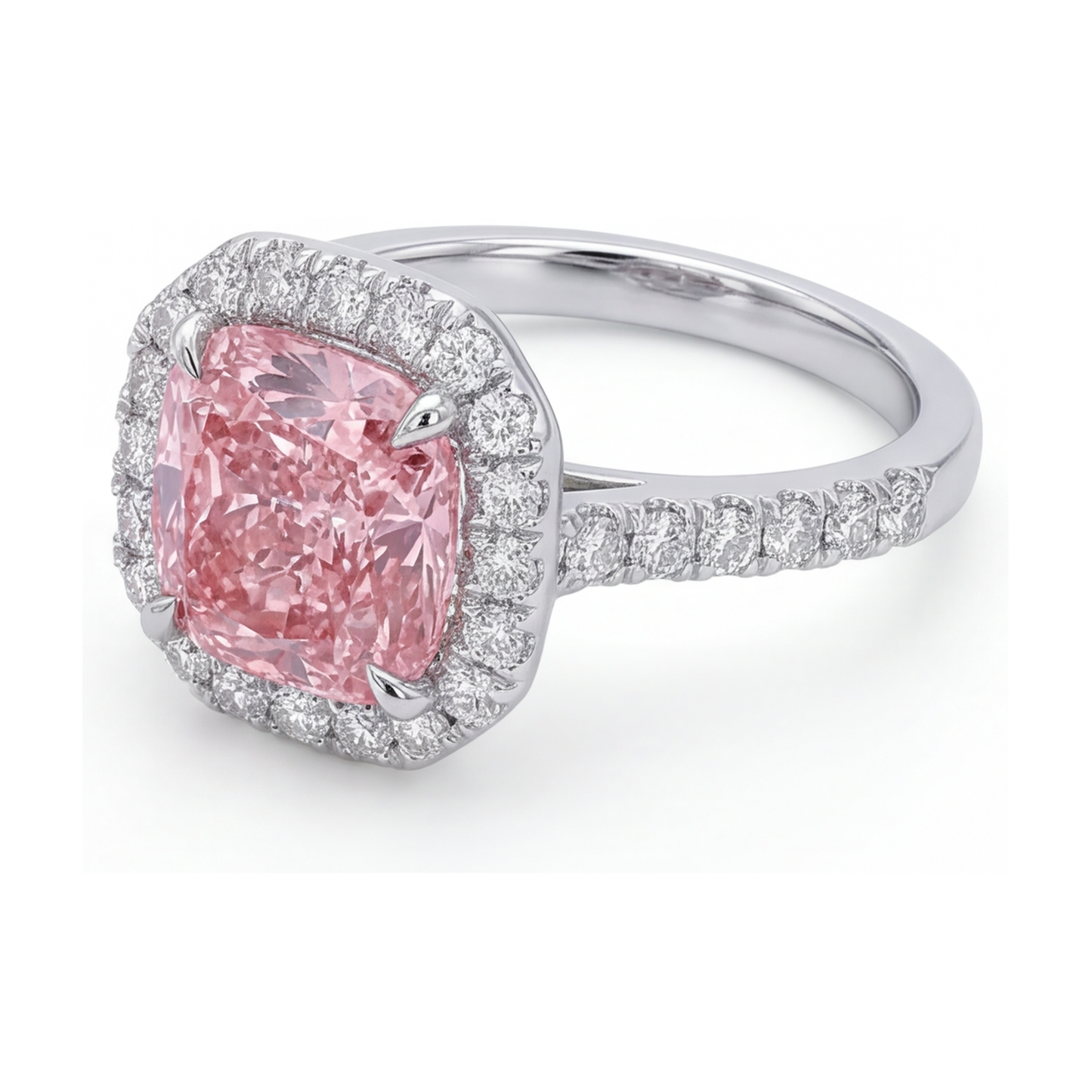 Ring mit natürlichem rosa Diamanten im Kissenschliff, 1,96 Karat