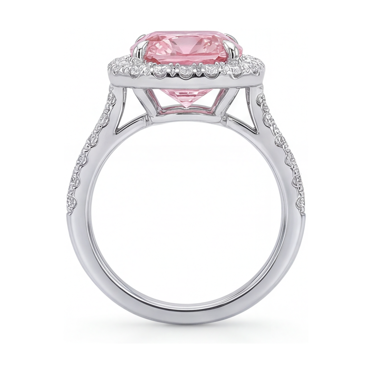 Ring mit natürlichem rosa Diamanten im Kissenschliff, 1,96 Karat