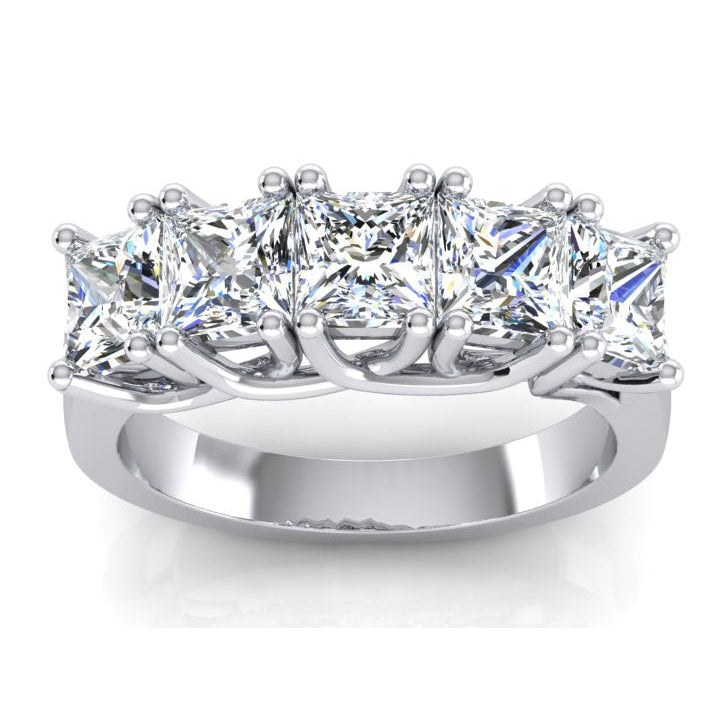 Fünf Stein Halbe Ewigkeit Prinzessin Diamantband 3 Karat