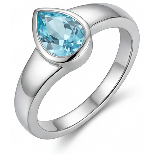 Natürlicher Neon Paraiba Edelstein-Ring – Hauptansicht
