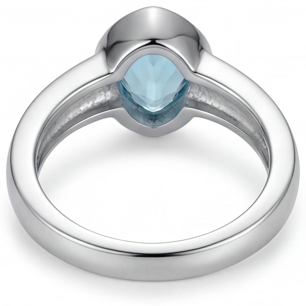 Natürlicher Neon Paraiba Edelstein-Ring – Rückansicht