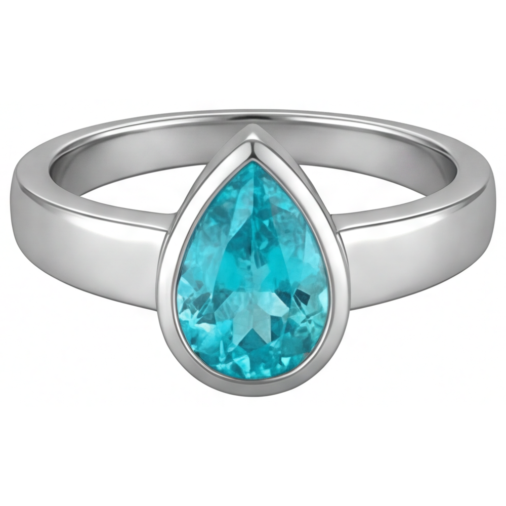 Naturreiner Neon Paraiba Edelstein-Ring – Hauptansicht