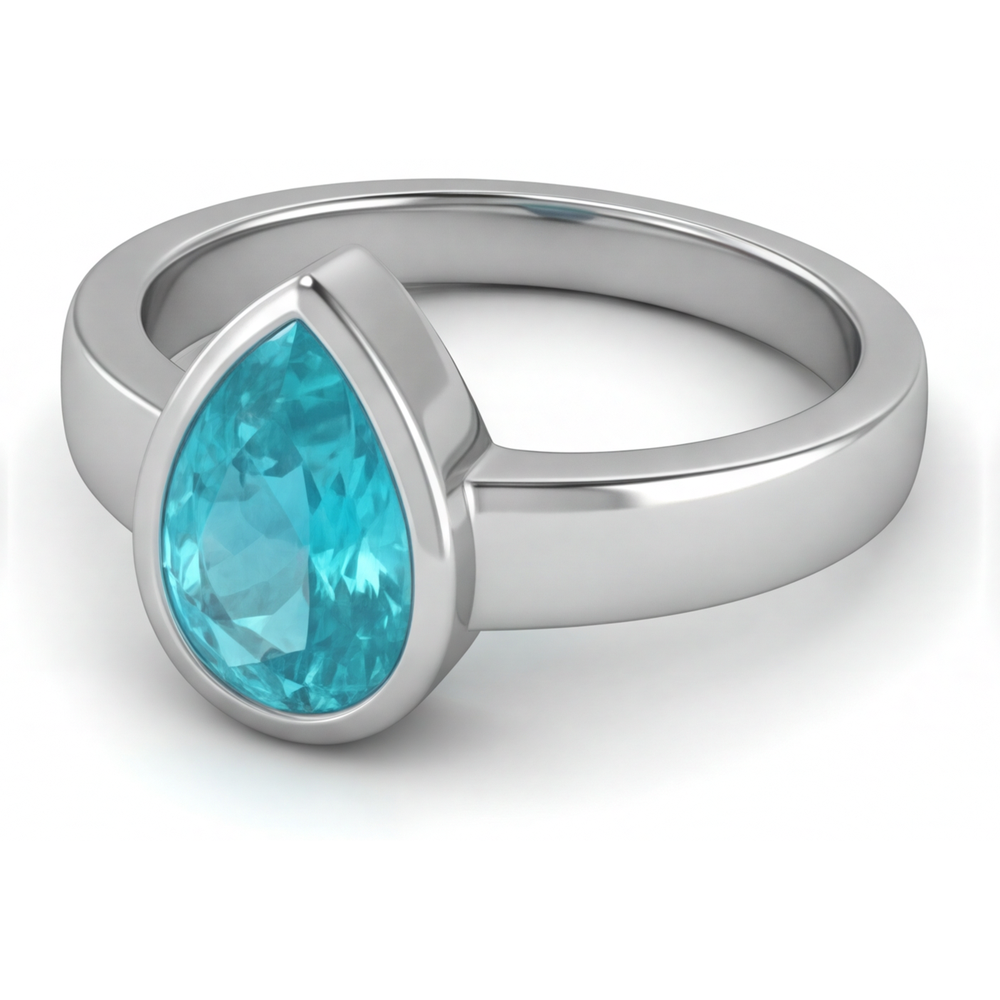 Eleganter Neon Paraiba Edelstein-Ring 1,50 Karat – Seitenansicht