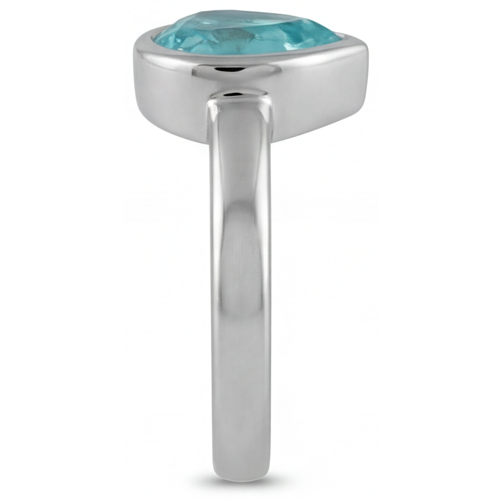 Natürlicher Neon Paraiba Farbstein-Ring – Rückansicht