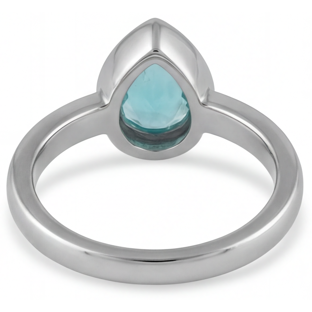Natürlicher Neon Paraiba Farbstein-Ring 1,25 Karat 14 Karat Weißgold – Detailansicht
