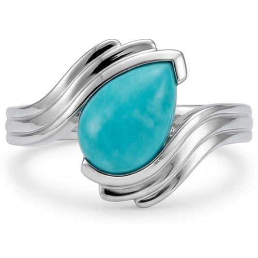 Funkelnder Neon Paraiba Farbstein-Ring 2 Karat – Frontansicht