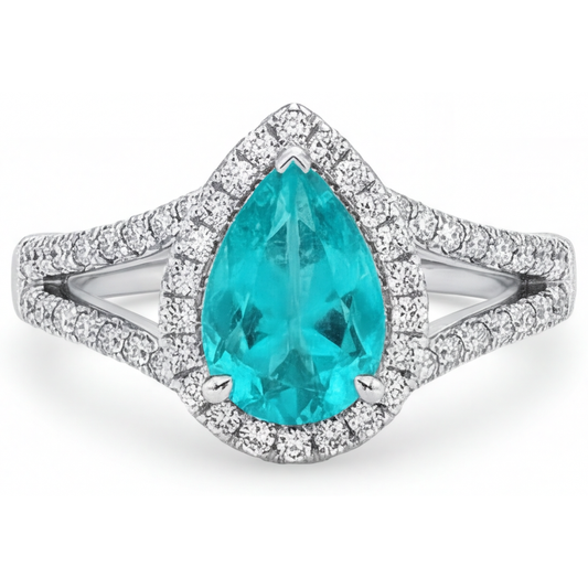 Eleganter Halo-Verlobungsring 3 Karat – Hauptansicht