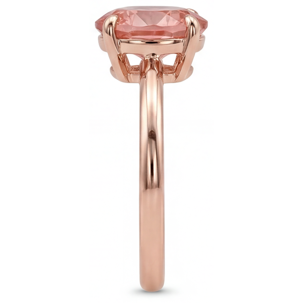 Pfirsich-Saphir-Ring aus Roségold, 2,2 Karat, natürlicher ovaler Padparadscha-Solitär
