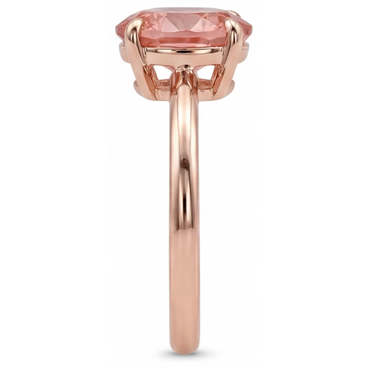 Pfirsich-Saphir-Ring aus Roségold, 2,2 Karat, natürlicher ovaler Padparadscha-Solitär