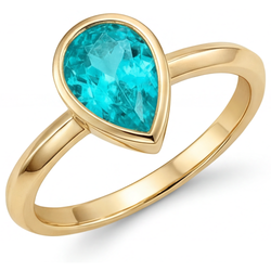 1,25 Karat Paraiba-Turmalin Edelstein-Ring in 14K Gelbgold
