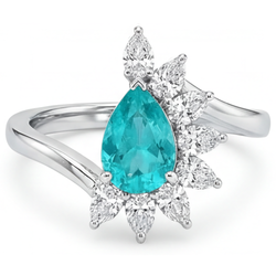 Luxuriöser VVS Paraiba-Turmalin Halo-Fassung Ring – 2,50 Karat